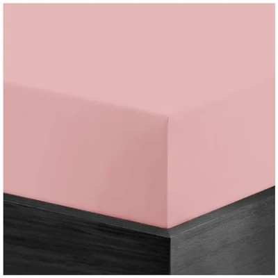 Image of Brushed Cotton Fitted Sheet Single Bed Breathable 25Cm Deep Flannelette Sheets Thermal Flannel Bedding Plain Pink