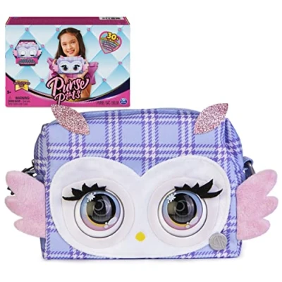 Image of Purse Pets, Print Perfect Hoot Couture Owl, Interactive Pet Toy and Handbag with over 30 Sounds Reactions, Kids’ Toys for Girls Ages 5 up