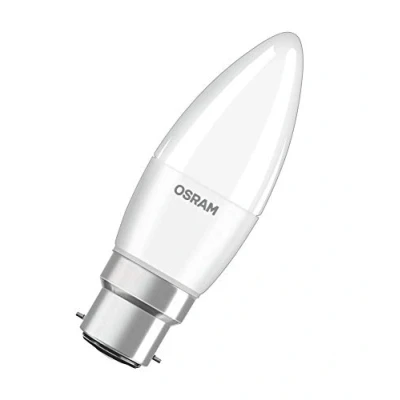 Image of OSRAM LED BASE classic B / lamp, mini candle shape, with bayonet base: B22d, 5 W, 220…240 V,5 W equivalent 40 , frosted, 2700 K, pack of 3
