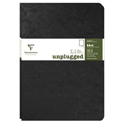 Image of Clairefontaine 733081C Age Bag DUO set of 2 stitched notebooks 21x29.7cm 96p plain black