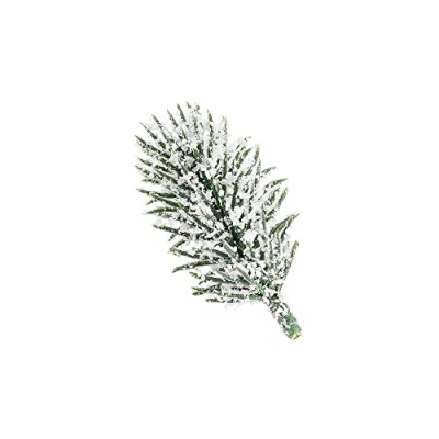 Image of Decorative Christmas Branches Snowy 6.5 cm Long Pack of 55 Artificial Fir with Snow Advent Wreath Decoration Green