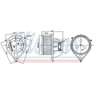 Image of 46722759, 46722992, K46722759, K46722992 Blower Motor NISSENS 87241 for vehicles with air conditioning without resistor FIAT: Ducato II Van