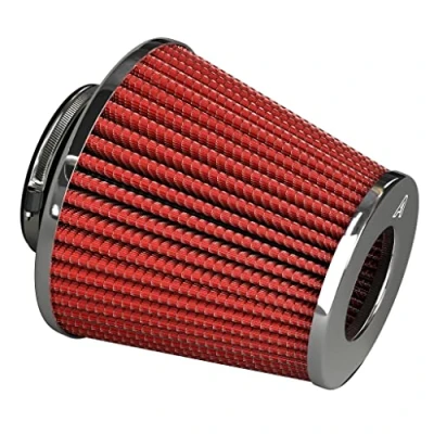 Image of Red Performance Air Induction Filter Twin Cone AutoSiliconeHoses