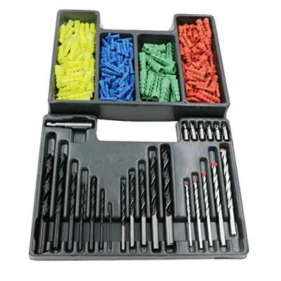 Image of Heavy Duty Drill Bits &amp; Wall Plug Set 300 Pieces Multi Surface Bit with Box
