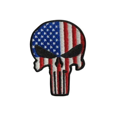 Image of USA Punisher Movie Logo Embroidered Iron on Patch Sew Badge Applique for Clothes