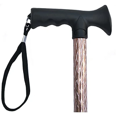 Image of Essential Products Luxury Ladies Engraved Etched Adjustable Walking Stick Cane with Soft Grip Gel Ergonomic Handle for Women 25.5 35.5 (Engraved Rose Gold)