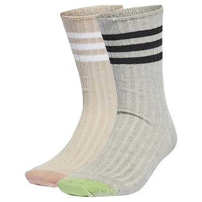 Image of adidas Unisex Comfort Socks 2 Pairs, Medium Grey Heather/Wonder Beige/Black/White, 4.5 6