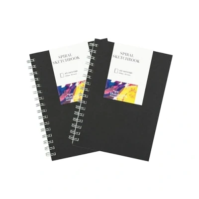 Image of BLUE ACORN 2 x A5 Portrait Spiral Bound Sketchbook 35 Sheets 160gsm Multipurpose Cartridge Paper Ideal for Light Washes of Paint, Pencils &amp; Sketching