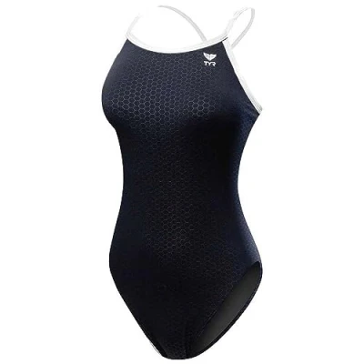 Image of Tyr Women&#039;s WomenÂ’s Hexa Diamondfit Swimsuit, Black/White, 38 UK