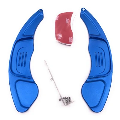 Image of H Customs DSG Shift Paddle Extensions Shifter Compatible with Golf 7 only GTI R GTD Aluminum Anodized Blue