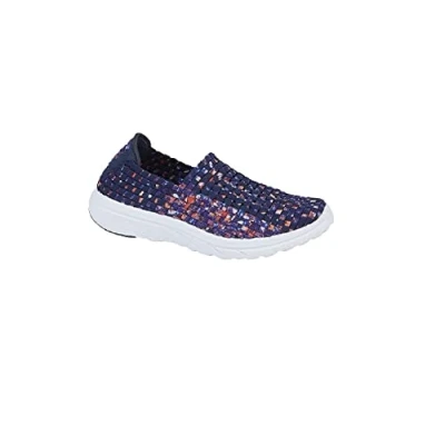 Image of Dek Women&#039;s L9539 Slip On Interlaced Elasticated Bar Shoes (Purple/Navy, Numeric_3)