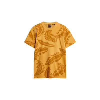 Image of Superdry Vintage Overdye Printed T Shirt Desert Yellow (UK, Alpha, XXL, Regular, Yellow)