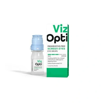 Image of VizOpti Screen Eyes Eye Drops Relief for Digital Strain Hydrating &amp; Lubricating with Sodium Hyaluronate, Preservative Free, Contact Lens Friendly