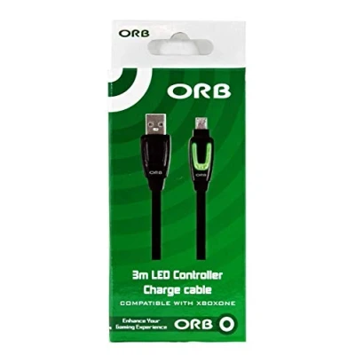 Image of ORB 3 Metre LED Controller Charge and Play Cable Xbox One (xbox_one)