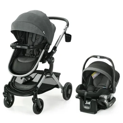Image of Graco Modes Nest Travel System, Includes Baby Stroller with Height Adjustable Reversible Seat, Pram Mode, Lightweight Aluminum Frame and SnugRide 35 Lite Elite Infant Car Sullivan