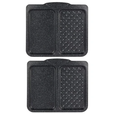 Image of Salter COMBO 9013 Megastone 40 cm Split Baking Tray 2 Pack, Non Stick Oven with Compartments for Multipurpose Cooking, Durable Carbon Steel Ovenware, Easy to Clean, Safe Up 220C