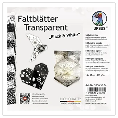 Image of Ursus 38065504 Folding Sheets Transparent Black &amp; White 115 g/m², 50 15 x cm, Printed on One Side