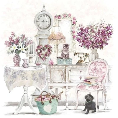 Image of CraftyThings 4 x Paper Napkins Roommates Ideal for Decoupage/Napkin Art