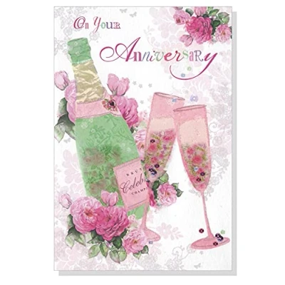 Image of Open Anniversary Card Couple Wedding SIMON ELVIN 7.5&quot; x 5.25&quot; (E)