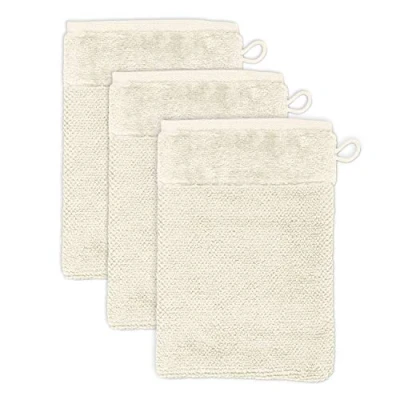 Image of Möve Set of 3 wash Gloves, Ivory, 20 x 15 cm