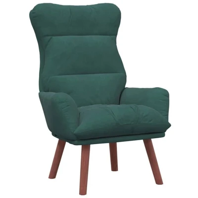 Image of Relaxing Chair Dark Green Velvet Vidaxl