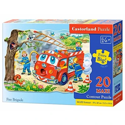 Image of Castorland CSC02146 Premium Fire Brigade Contour Maxi Jigsaw Puzzle, 20 Pieces Set, Multicolour
