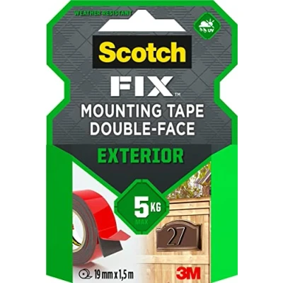 Image of Scotch Fix Exterior Mounting Tape 411 1915 P, 19mm x 1,5m, 1 roll/pack (Packaging May Vary)