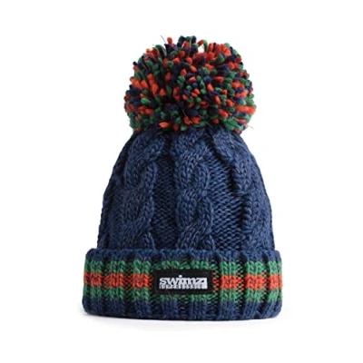 Image of SWIMZI Navy Cable Super Bobble Hat