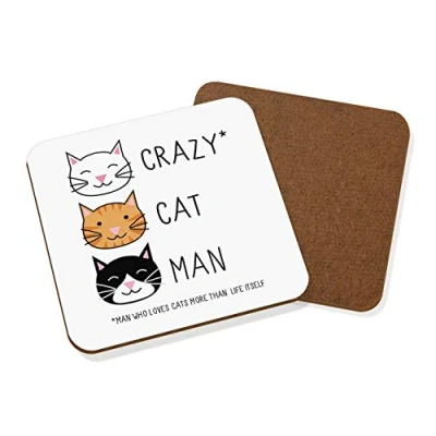 Image of Crazy Cat Man Coaster Drinks Mat