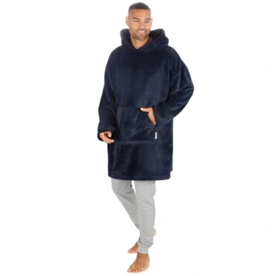 Image of Undercover Adults Plain Oversized Fleece Hoodie 34B2037 Navy