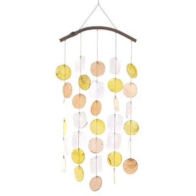 Image of HAB &amp; GUT WCKU003A Wind chimes YELLOW/ORANGE/WHITE, mother of pearl, 26 inches 66 cm , window decoration, suncatcher for windows, walls, balconies, terraces and garden