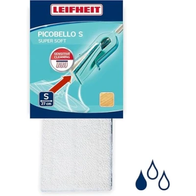 Image of Leifheit Picobello S Mop Replacement Pad Super Soft Fibre, for Cleaning Wood Floor, 27 cm wide, Mop, Head