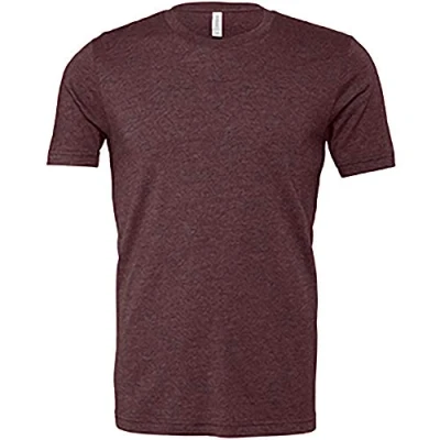 Image of Canvas Unisex Jersey Crew Neck T Shirt/Mens Short Sleeve Shirt (M) (Heather Maroon)