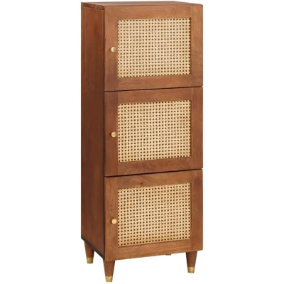 Image of Media Storage Cabinets &amp; Racks Brown Cane and solid mango wood Vidaxl