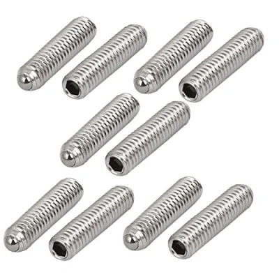 Image of Sourcingmap M4x16mm 304 Stainless Steel Spring Hex Socket Ball Point Grub Set Screws 10pcs