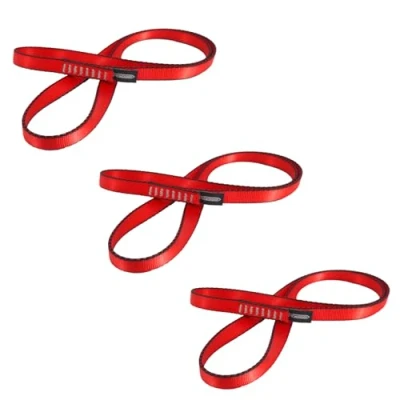 Image of NewDoar CE &amp; UIAA Certified Climbing Sling 16mm Nylon Runners 22KN 4840LB Utility Cord Rock Climbing,Creating Anchors System,Rappelling Gear,Perfect for Tree Work Red/48&#039;&#039;(120cm) 3pcs