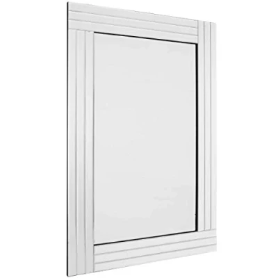 Image of Barcelona Trading Grace Silver Glass Venetian Framed Rectangle Bevelled Wall Mirror 48in x 32in (120cm 80cm)