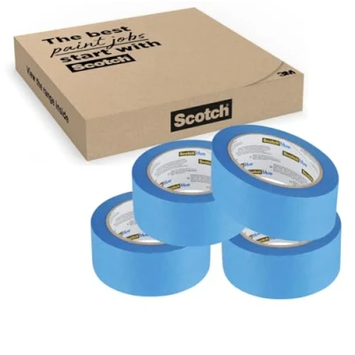 Image of ScotchBlue Multi Surface Premium Masking Tape, 36 mm x 41 m, 4 Rolls/Case Scotch Adhesive Blue Painters For Painting and Decorating, Indoor &amp; Outdoor, Sticks Well, 70% PEFC