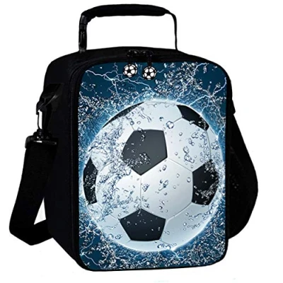 Image of 7 Mi 3D Football Insulated Reusable Lunch Bags Boys Box for Girls Tote Cooler Snack Bag Kid Thermal 02