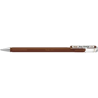 Image of Pentel Mattehop 1.0mm Gel Roller Brown Pack of 12