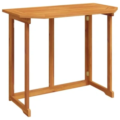 Image of vidaXL Solid Acacia Wood Bistro Table Durable &amp; Weather Resistant Outdoor Practical Foldable Design Easy Assembly 90x50x75cm
