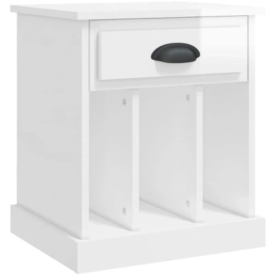 Image of vidaXL Bedside Cabinet High Gloss White 43x36x50 cm