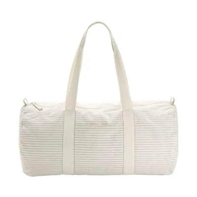 Image of COOZO Striped Organic Cotton Barrel Bag Grey/Stripe One Size