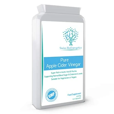 Image of Pure Apple Cider Vinegar 120 Capsules 1500mg Daily Dosage from 3 Premium Quality Supplement Rich in Acetic Acid and Pectins No Additives or GMOs, UK Manufactured