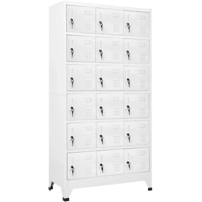 Image of vidaXL Locker Cabinet with 18 Compartments Office Changing Room Storage Organiser Unit Home Indoor Wardrobe Rack Furniture Metal