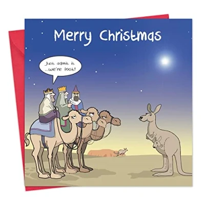 Image of Twizler Merry Christmas Card with Three Wise Men Happy Xmas Funny Womens Mens Male Female