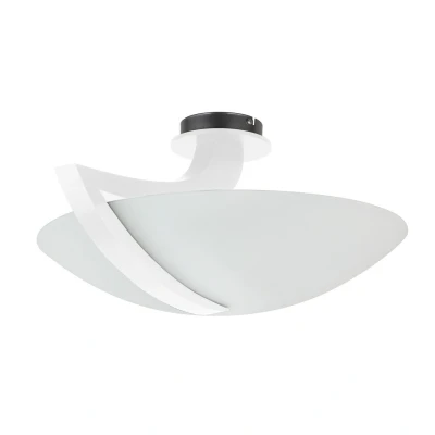 Image of Vinci Bowl Semi Flush Ceiling Light White, 54cm, 3x E14