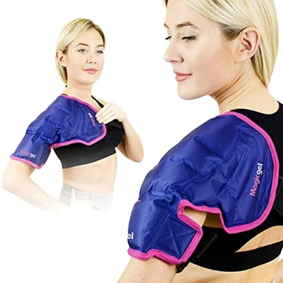 Image of Magic Gel Shoulder Ice Pack Reusable and Flexible Hot or Cooling Therapy Support for Men Women Heat Pad Cold Compression Brace Left Right