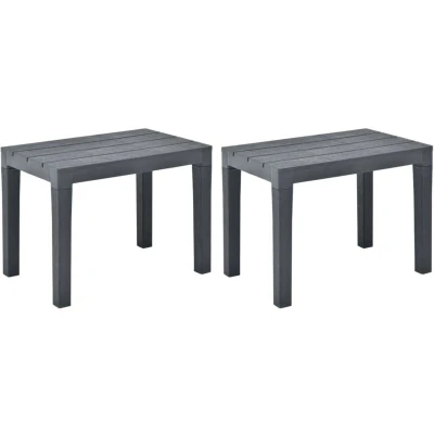 Image of vidaXL Garden Benches 2 pcs Anthracite Plastic