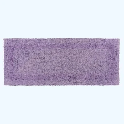 Image of HOMESCAPES Long Bath Mat, Runner, Luxury 1600gsm Extra Soft 100% Cotton, Reversible Bathroom Mats Non Slip, Washable, Super Absorbent, Quick Dry, Lilac Purple Large Rug, 40 x 100 cm